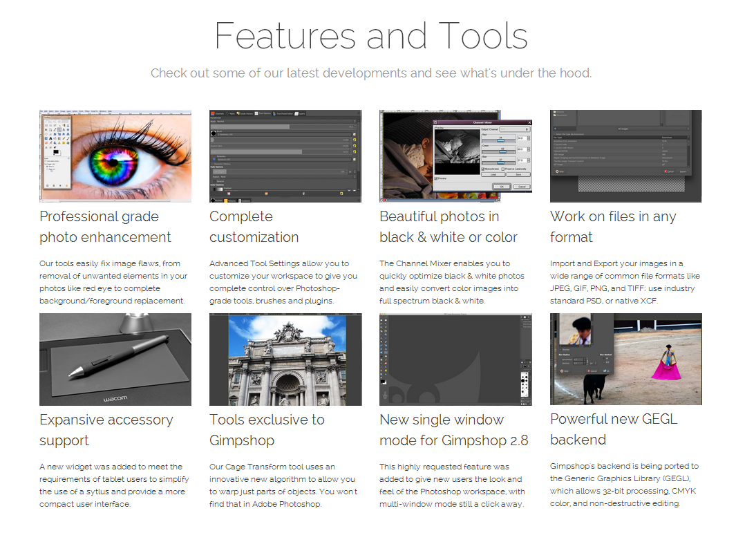 features and tools